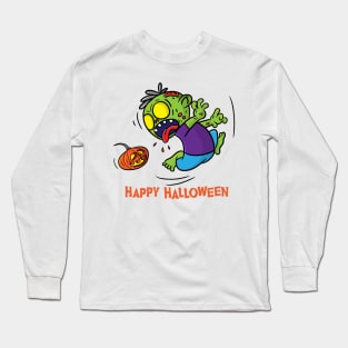 Happy Halloween with zombie Long Sleeve T-Shirt